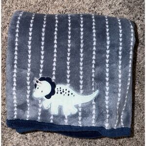 Parents Choice Dinosaur Baby Blanket Blue Green Arrow Triangle 30x40" Walmart